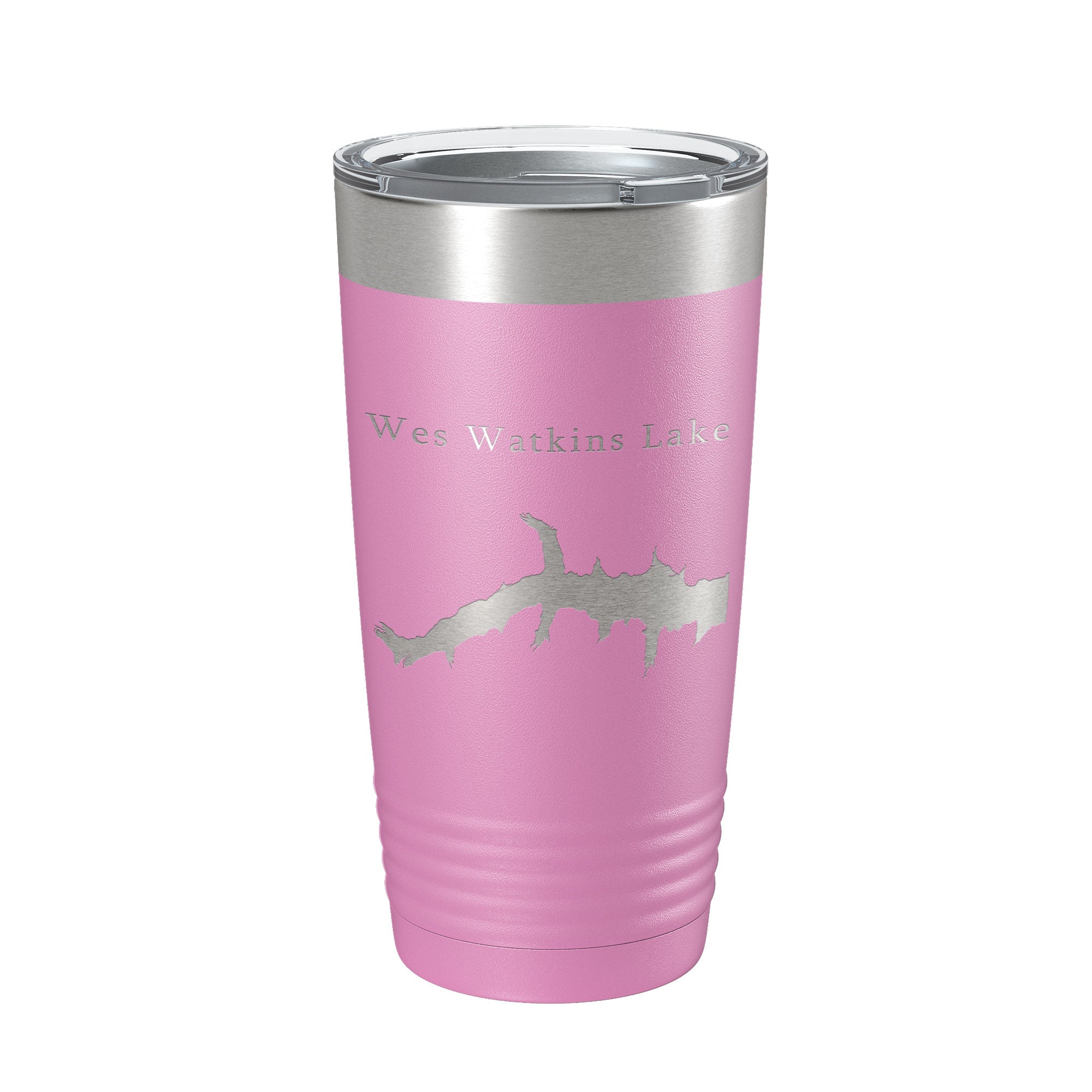 Wes Watkins Lake Map Tumbler Travel Mug Insulated Laser Engraved Coffee Cup Oklahoma 20 oz