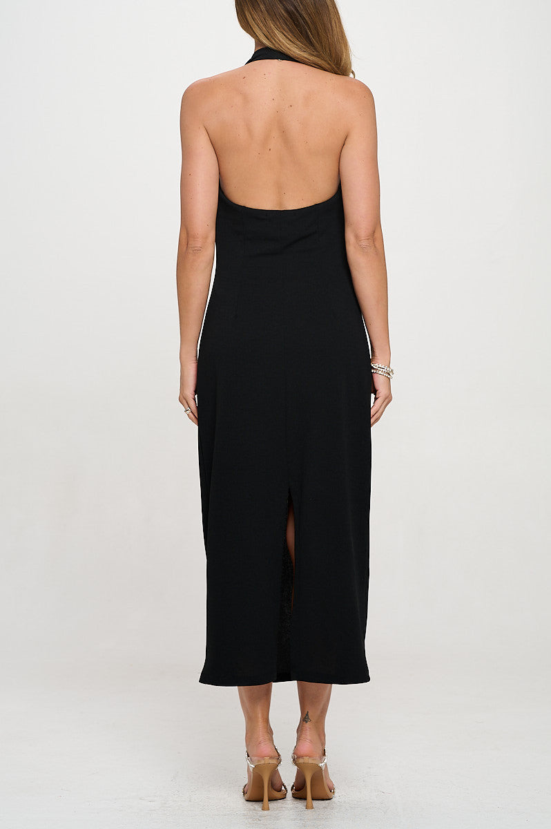 Cowl neck Open Back Bodycon Dress